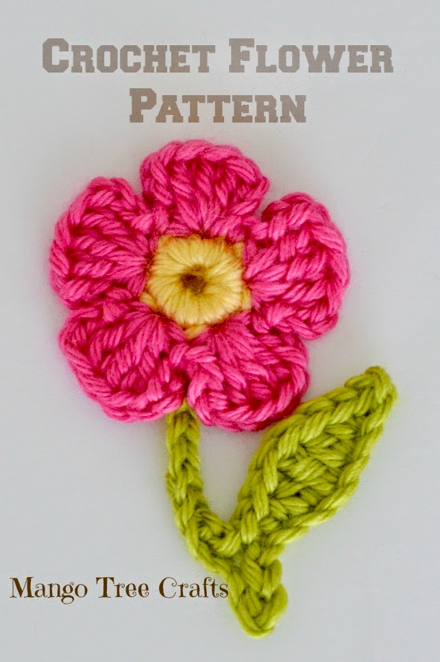 Mango Tree Crafts: Free Crochet Flower Applique Pattern